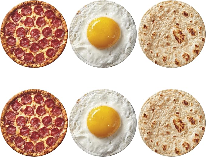 Food Coasters Leather Round Drink Coasters 6 Pcs Set - Image 2