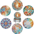 Coasters Set of 6, Coasters for Drinks Absorbent Stone by XCEWA