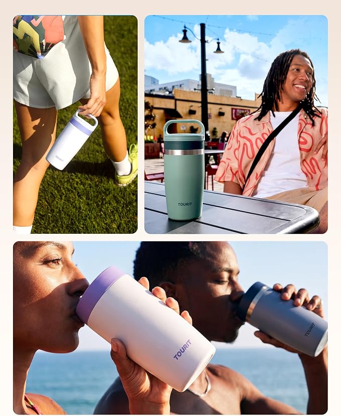 TOURIT Travel Coffee Mug 16 oz, Leakproof 2-Part Drink Lid Coffee Tumbler Cup - Image 9