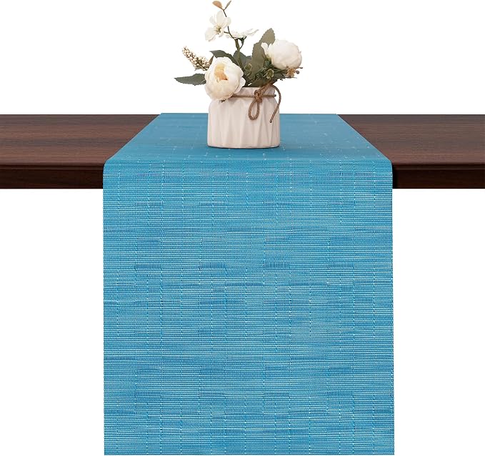 Table Runner 72 Inches Long, Vinyl Woven Heatproof Table Runners | Washable by Banchif