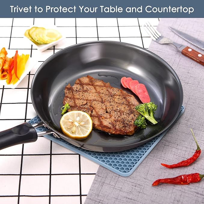 Trivets for Hot Dishes, 4 Pack Silicone Hot Pads for Kitchen, Non-Slip Heat - Image 2