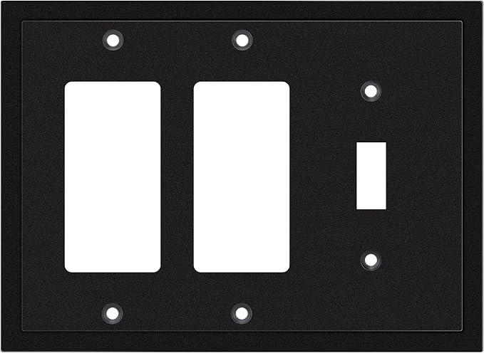 Modern Edge Decorative Wall Plate Switch Plate Outlet Cover, Durable Solid Zinc by HenneBery
