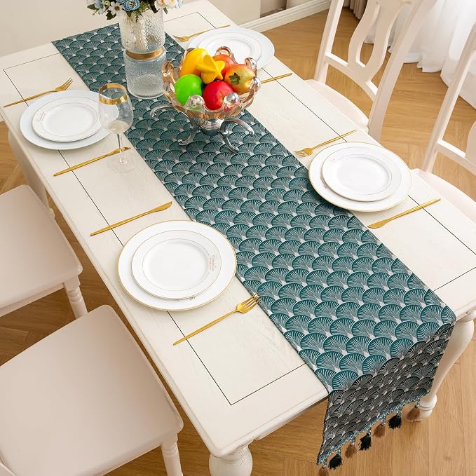 Table Runner, Vintage Luxury Embroidered Floral Jacquard Damask Fabric - Image 5