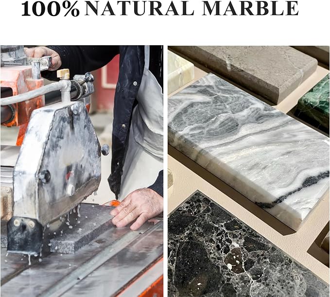 Natural Marble Tray for Bathroom, Genuine Ancient Wood Grain Marble Vanity Tray - Image 8