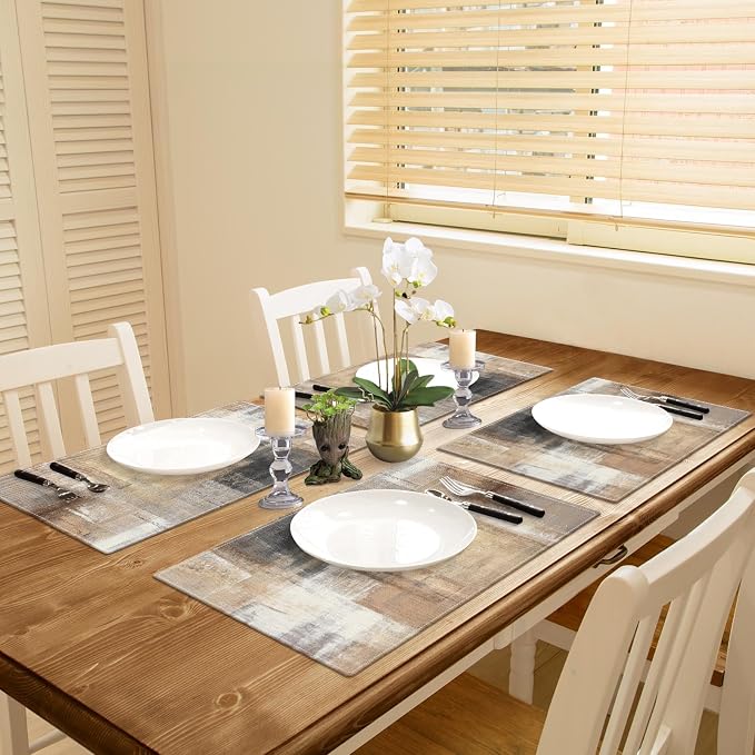 Emvency Farmhouse Placemats Set of 4, 12x18 Inch, Modern Abstract | Art - Image 5