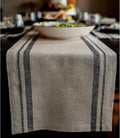 Solino Home 100% Pure Linen Table Runner, 14 x 90 in, French Stripe | Table by SolinoHome