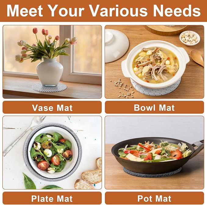 7 Inch Trivets for Hot Dishes, Pot Holders for Kitchen, Hot Pads, Coasters | 5 - Image 5
