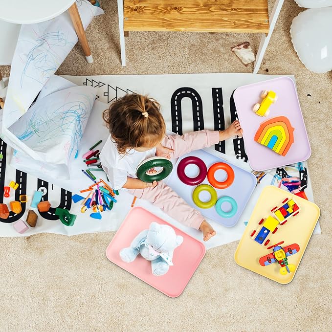 Lyellfe 10 Pack Plastic Art Trays, Stackable Activity Crafts Organizer Tray | - Image 6