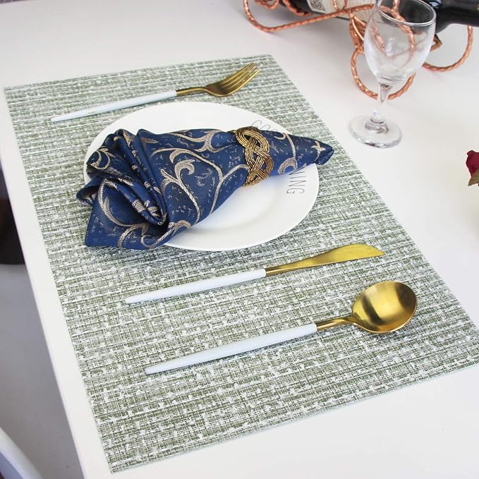 PIGCHCY Elegant Placemats Set of 4 Blended Woven Heat Resistant Durable - Image 7