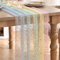 Artoid Mode Gold Gauze Table Runner 120 Inch 10FT, Rainbow Glitter Metallic by ArtoidMode