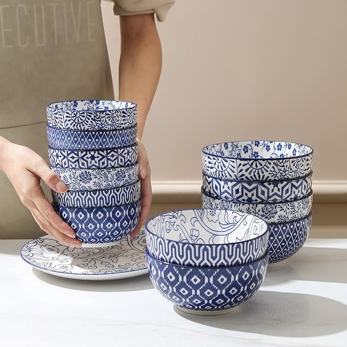 Selamica Ceramic 12 OZ Dessert Bowls Set, Ice Cream Bowls, 4.7 Inch Small Bowls - Image 3