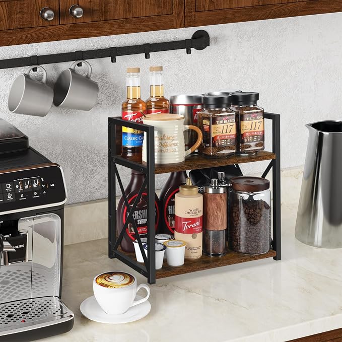 YINMIT Countertop Shelf Organizer, Coffee Bar Accessories, Spice Rack, Coffee - Image 2
