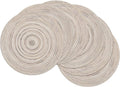 SHACOS Round Braided Placemats 15 inch Set of 6 Washable Kitchen Table Placemats by SHACOS