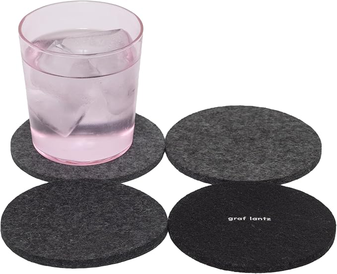 Graf Lantz - Bierfilzl Merino Wool Round Coasters Set of 4 - Greyscale - by GrafLantz