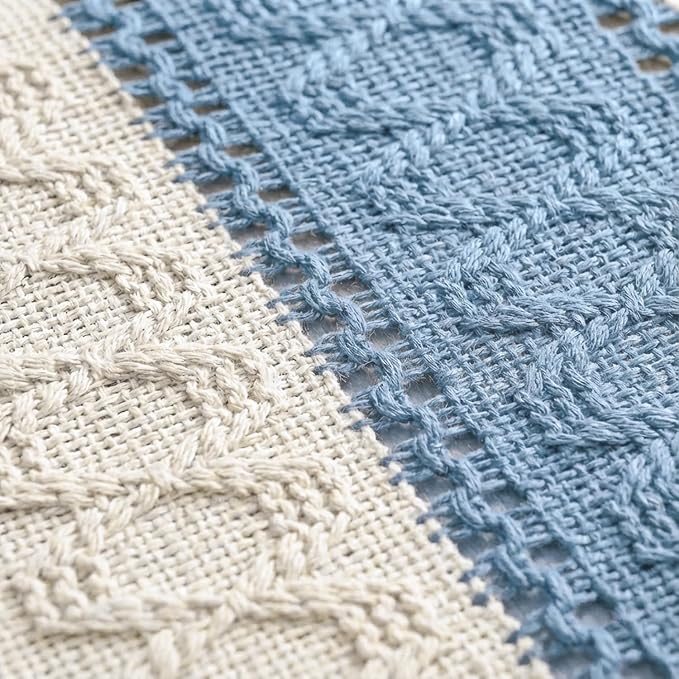 Artoid Mode Sky Blue Farmhouse Rustic Table Runner 12x120 Inch | Seasonal - Image 6