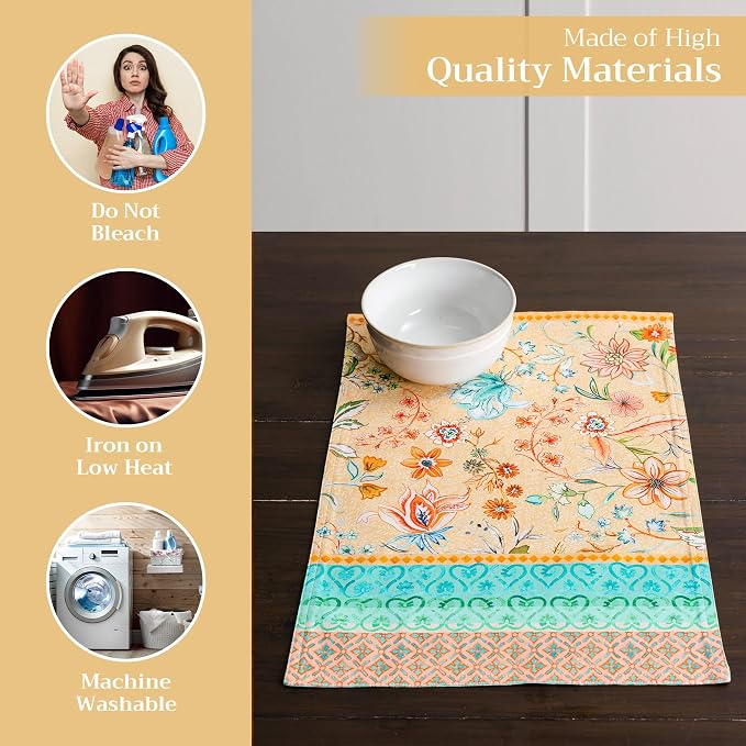 Maison d' Hermine Placemats Set of 4 Reusable 100% Cotton | Cloth Place Mats - Image 3
