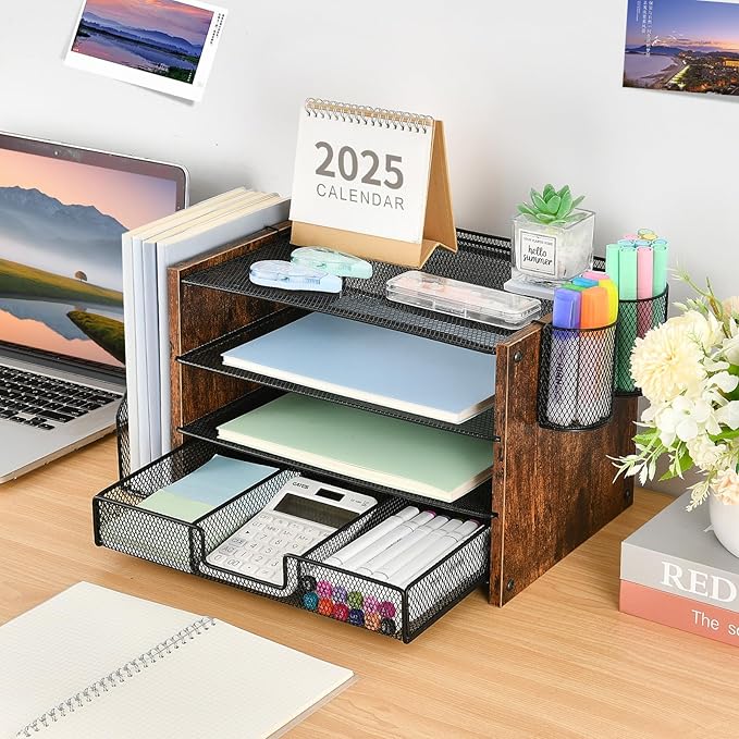 Desk Organizer, 4-Tier Desktop File Organizer - Image 6