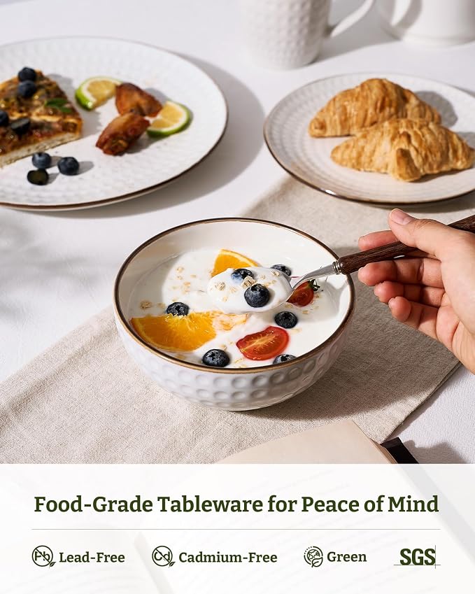 Famiware Ceramic Plates and Bowls Sets, Chip & Scratch Resistant, Microwave & - Image 5