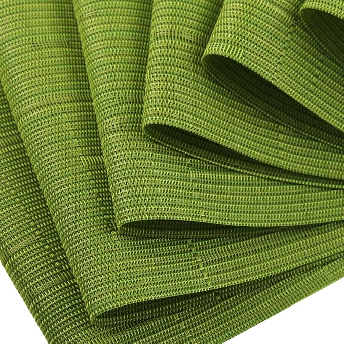 PIGCHCY Placemats, Washable Durable Vinyl Woven Table Mats, Elegant Heat - Image 6