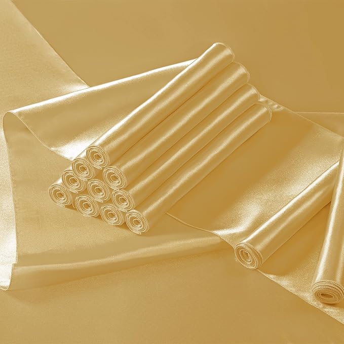 Manyshofu Yellow Gold Satin Table Runner 12x108 - Image 2