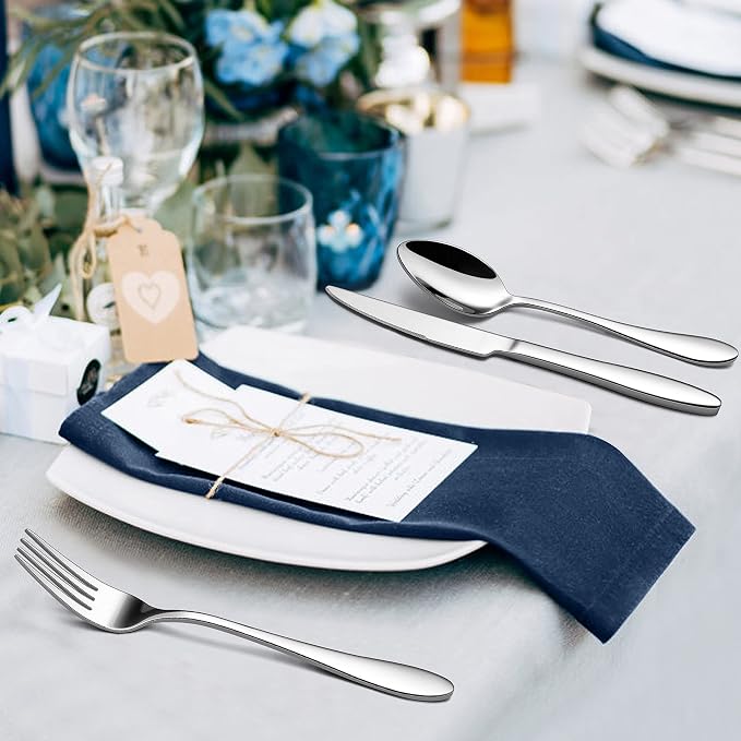 LIANYU 60 Piece Silverware Flatware Set - Image 7