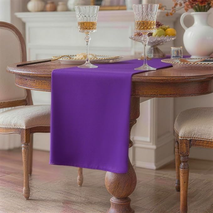 Purple Table Runner, Waterproof Washable Runners 60 Inches Long | Reusable - Image 2