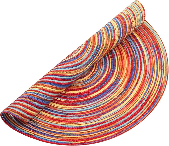 SHACOS Round Braided Placemats Set of 4 Variegated Colorful Placemats - Image 7