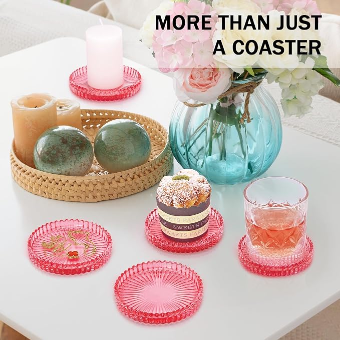 Modern Clear Glass Coasters Set of 8, Cute Coasters Table Mats - Image 6