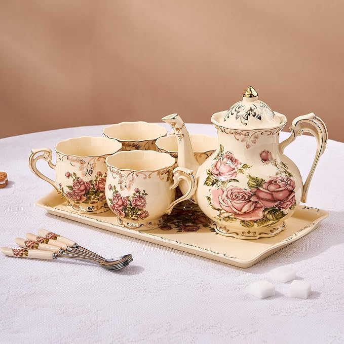YOLIFE Ceramic Rose Serving Tray, Decorative Platter - Image 7