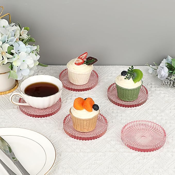 JUXYES Set of 5 Heat-Resistant Clear Glass Coaster - Image 8