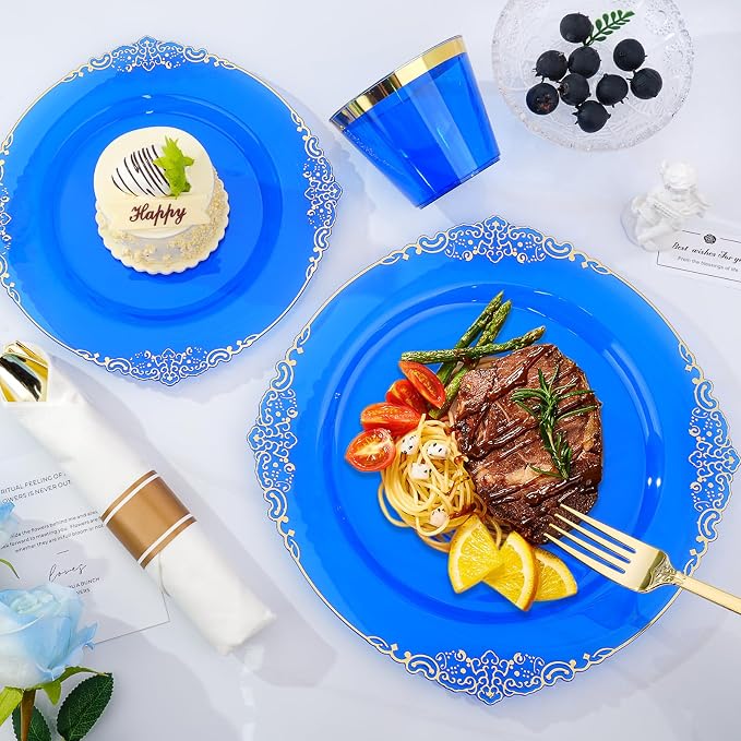Bestluck 350PCS Blue Disposable Dinnerware - Image 6