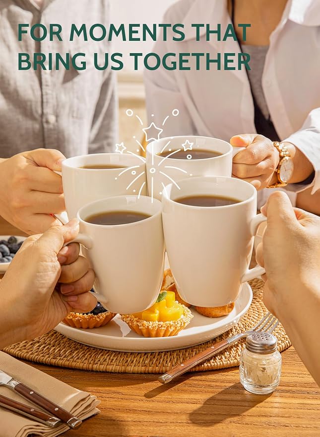 Sweese Porcelain White Coffee Mugs - Image 4