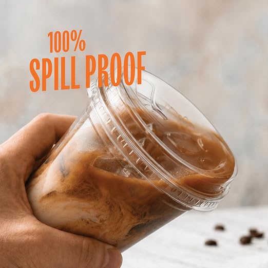 24 oz Clear Plastic Cups with Strawless Sip Lids - Image 5