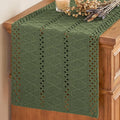 Artoid Mode Army Green Woven Farmhouse Hollow Table Runner 12x108 Inch | by ArtoidMode