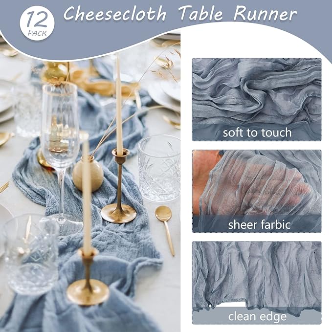 12 Pack Boho Gauze Table Runner 35x72 Inch - Image 4