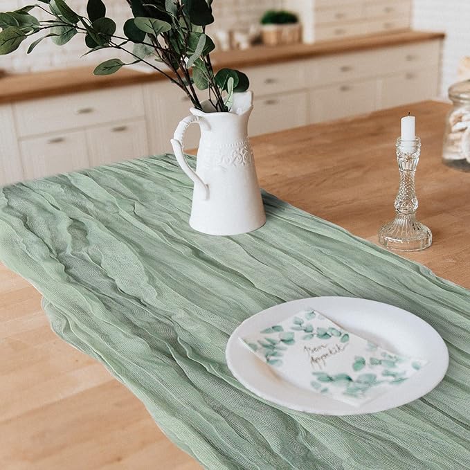 1 Pack Cheesecloth Table Runner 10Ft Christmas Gauze Boho Table Runners - Image 5