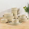 Ceramic Dinnerware Set for 8, 24-Piece Plates and Bowls Set | Lightweight by TheTerra
