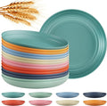 Quatish 16 PCS Unbreakable Reusable Plastic Plates, 8 inch Dishwasher & by Quatish