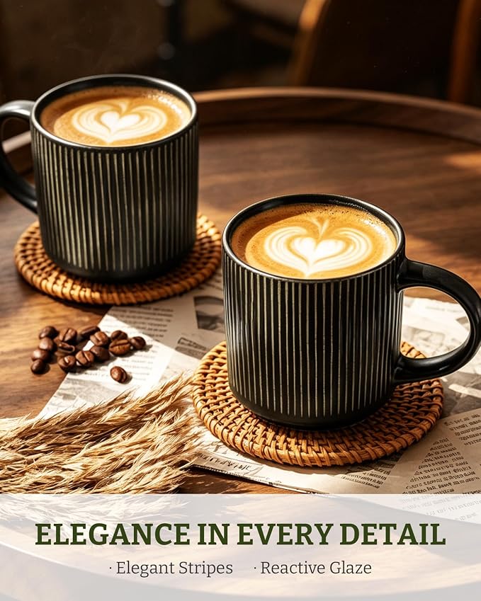 famiware Coffee Mug Set for 6, Star 12 oz Catering Mugs Cup Set - Image 2