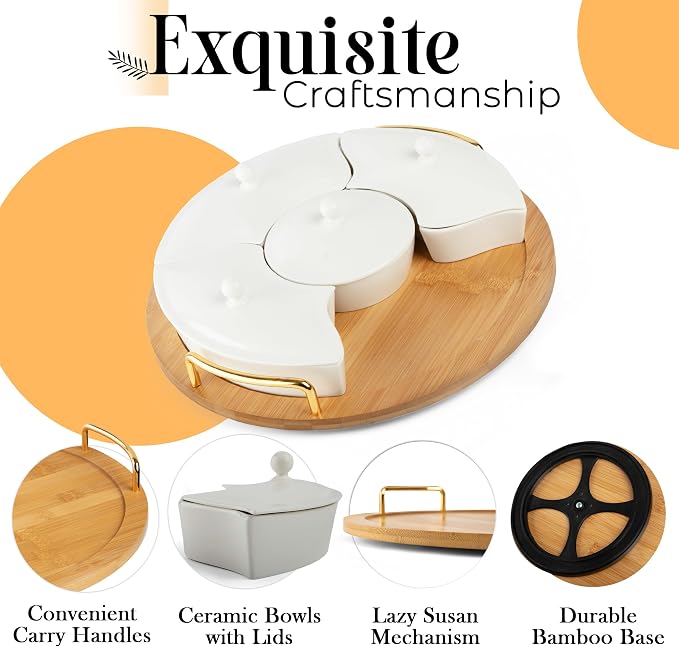 Chip and Dip Serving Set, 13.5" Serving Platters and Trays, Appetizer Serving - Image 6