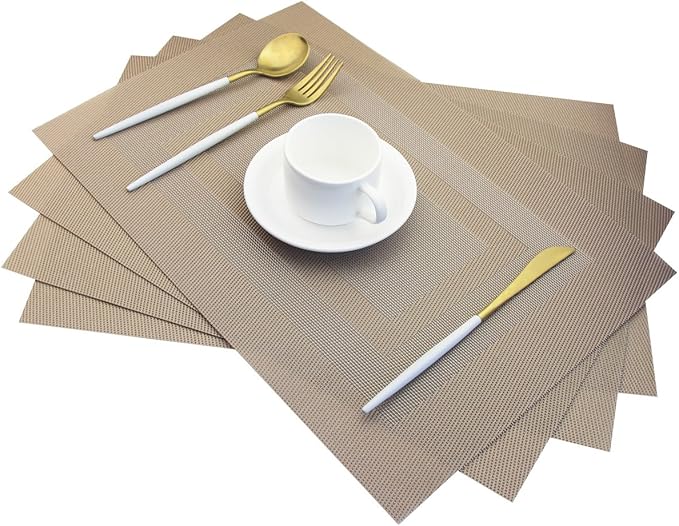 PIGCHCY Placemats, Heat Resistant Non Slip Durable Plastic Place Mats, Washable by PIGCHCY