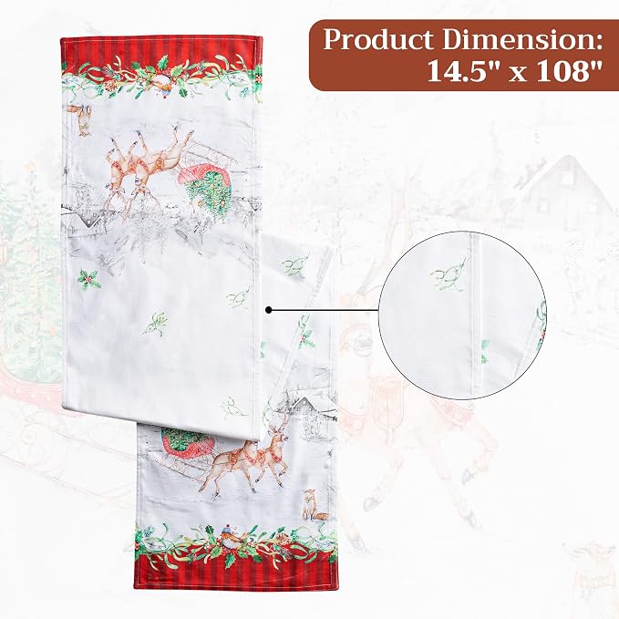 Maison d' Hermine Table Runner 100% Cotton 14.50" x 108" | Table Runners 108 - Image 7