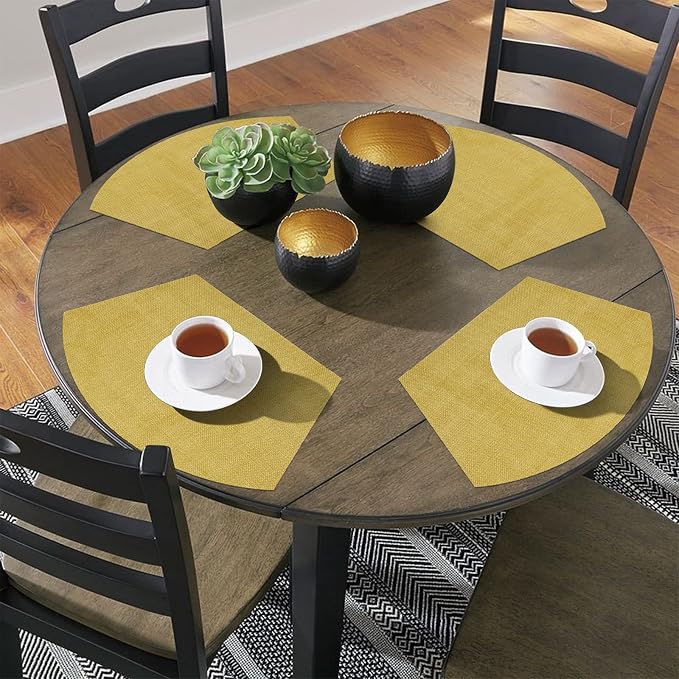 SHACOS Round Table Placemats Wedge Placemat Set of 4 Non Slip Heat Resistant - Image 2