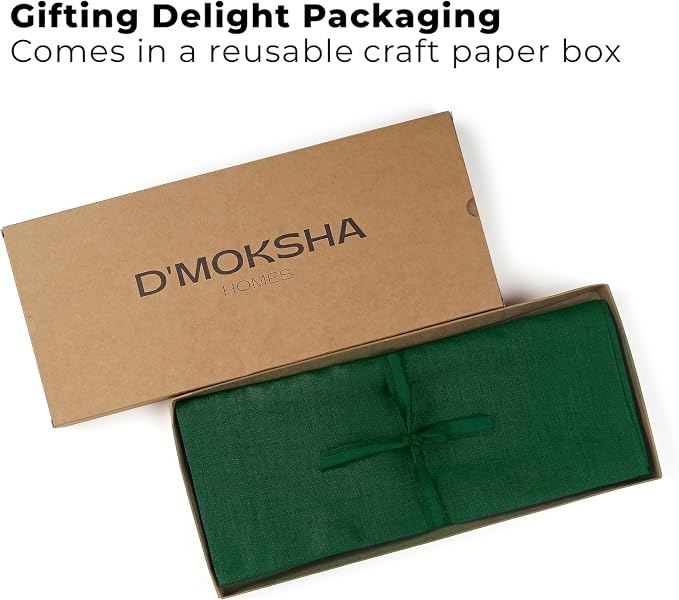Classic Linen™ by D'Moksha Eden Green Table Runner 72 Inches Long, 100% Pure - Image 4