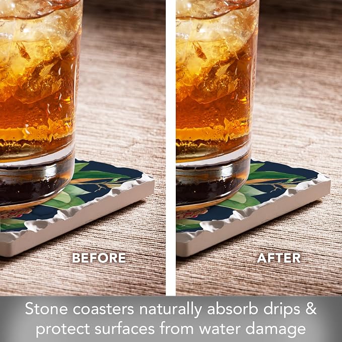 Thirstystone Magnolia Motifs 4 Pack Assorted Tumbled Tile Stone Coasters | 4" - Image 4