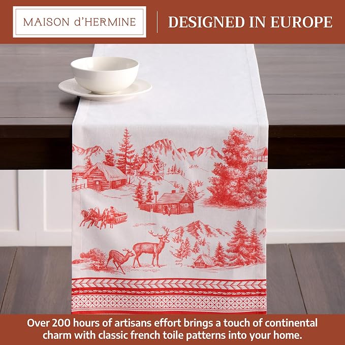 Maison d' Hermine Table Runner 100% Cotton 14.50" x 72" | Table Runners 72 - Image 2