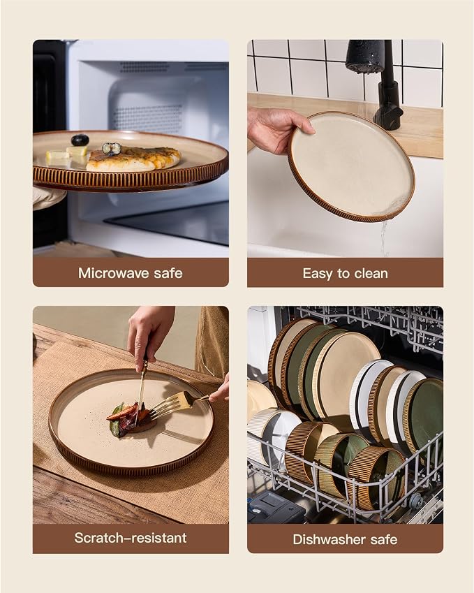 Stoneware Dinnerware Sets, Reactive Glaze Dishes Set - Image 6