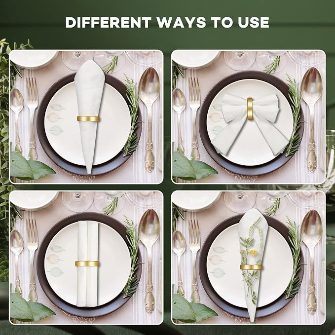 10 Pcs Stainless Steel Napkin Rings Metal Napkin Ring Holders Fall Thanksgiving - Image 4