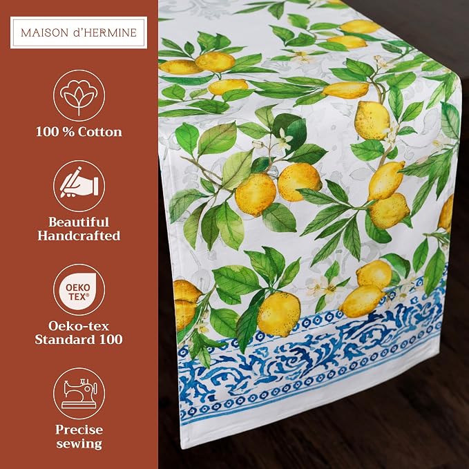Maison d' Hermine Table Runner 100% Cotton 14.50" x 108" | Table Runners 108 - Image 2