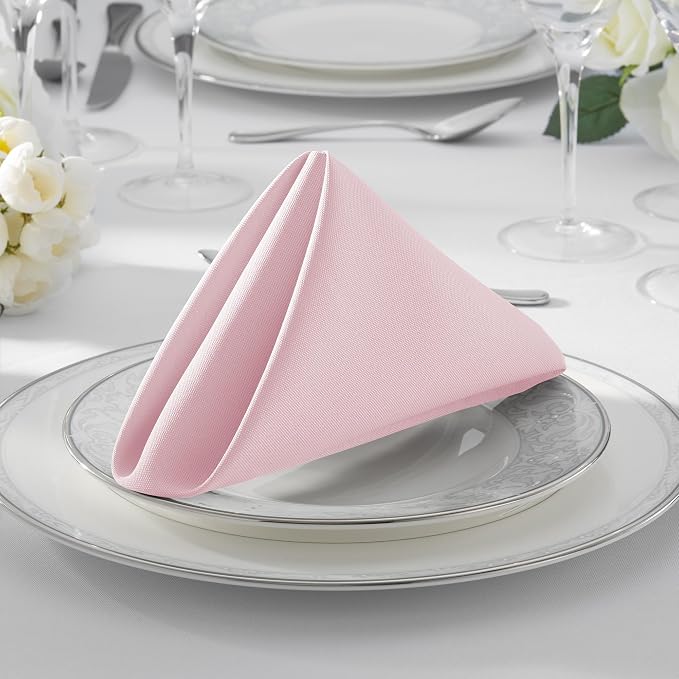 Lann's Linens Set of 12 Cloth Dinner Napkins, 20-inch Polyester Napkins - Image 7